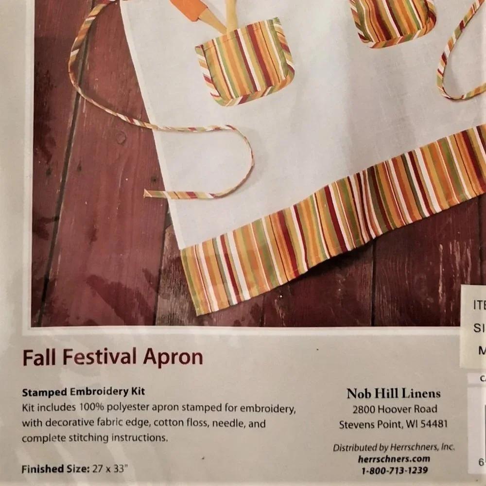 Nob Hill™ Fall Festival Apron Stamped‎ Embroidery Kit 27